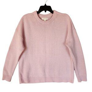 Treasure & Bond Something Navy Sweater Women Medium Pink Crew Neck Long Sleeves